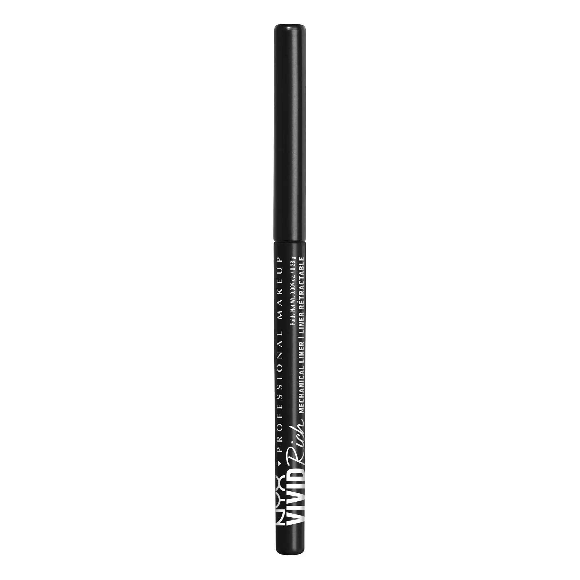 NYX PROFESSIONAL MAKEUP, Vivid Rich Mechanical Pencil, Eyeliner, Rich shades, Vegan Formula - Always Onyx (Black)