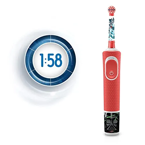 Oral B Kids Star Wars Rechargeable Rotating Electric Toothbrush, 2 Brushing Modes (Daily & Sensitive), 2 Min Timer with Quadpacer, IPX7 Water Resistant, Round Brush Head