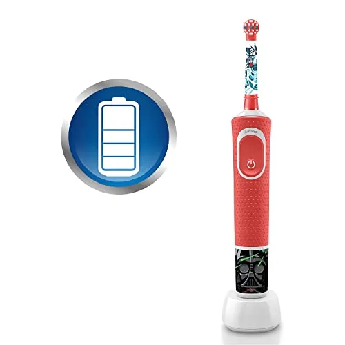 Oral B Kids Star Wars Rechargeable Rotating Electric Toothbrush, 2 Brushing Modes (Daily & Sensitive), 2 Min Timer with Quadpacer, IPX7 Water Resistant, Round Brush Head
