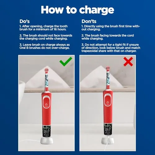 Oral B Kids Star Wars Rechargeable Rotating Electric Toothbrush, 2 Brushing Modes (Daily & Sensitive), 2 Min Timer with Quadpacer, IPX7 Water Resistant, Round Brush Head