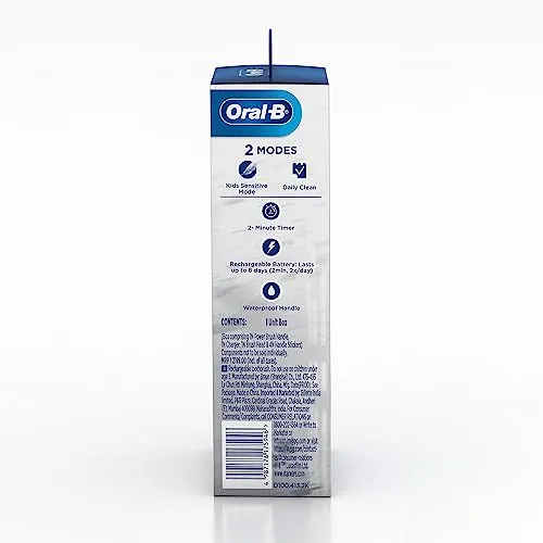 Oral B Kids Star Wars Rechargeable Rotating Electric Toothbrush, 2 Brushing Modes (Daily & Sensitive), 2 Min Timer with Quadpacer, IPX7 Water Resistant, Round Brush Head