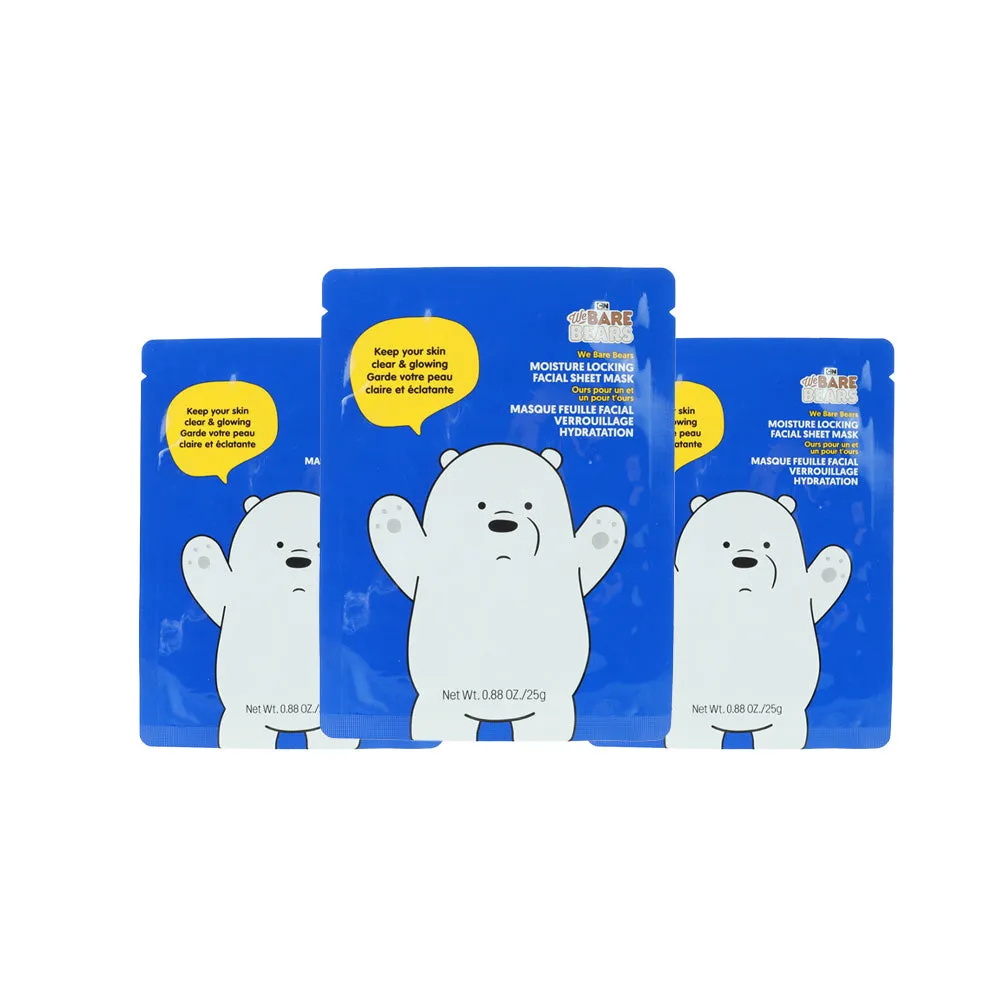Pack Of 3 | We Bare Bears Moisture Locking Facial Sheet Mask