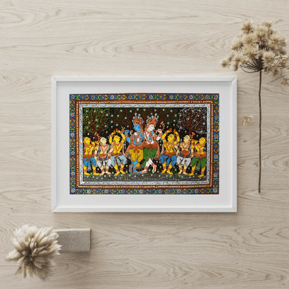 Pattachitra Krishna aur balaram Painting