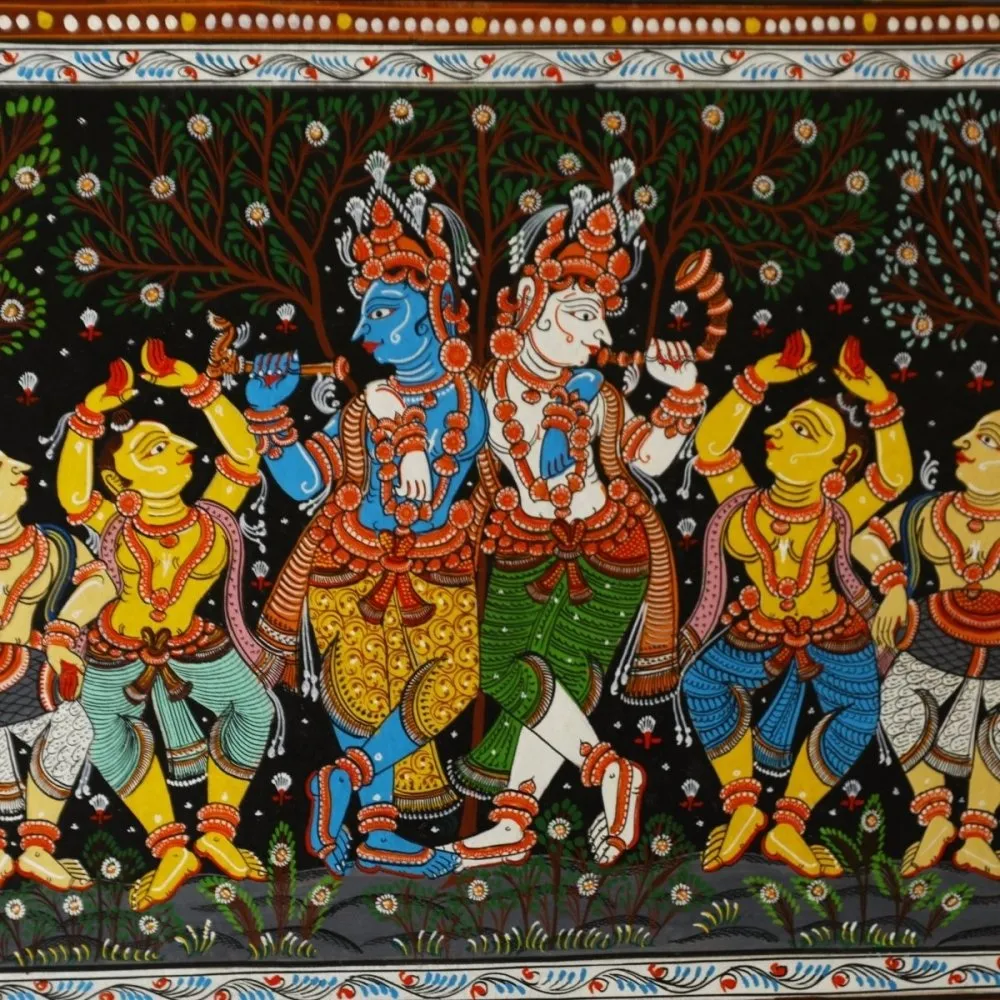 Pattachitra Krishna aur balaram Painting