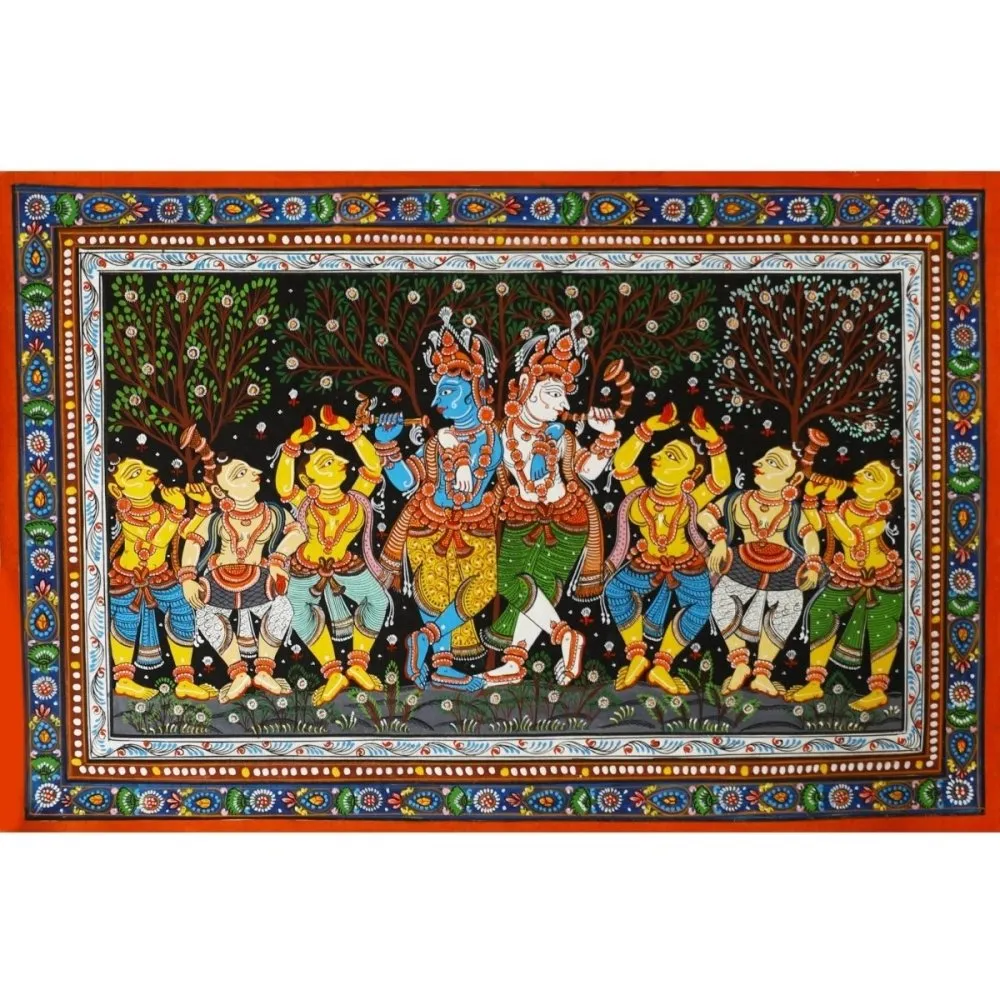 Pattachitra Krishna aur balaram Painting
