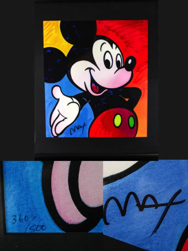 Peter Max MICKEY MOUSE Suite Serigraph - Disney - matching #4 Set