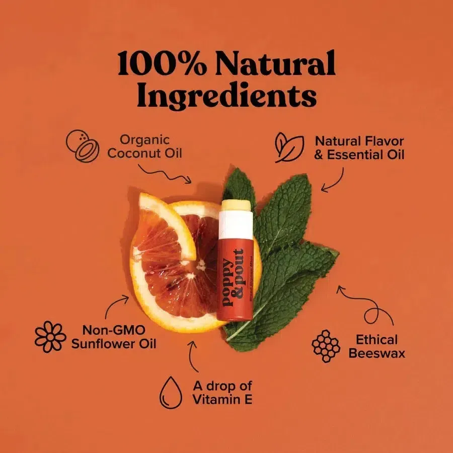 Poppy & Pout Lip Balm - Blood Orange Mint