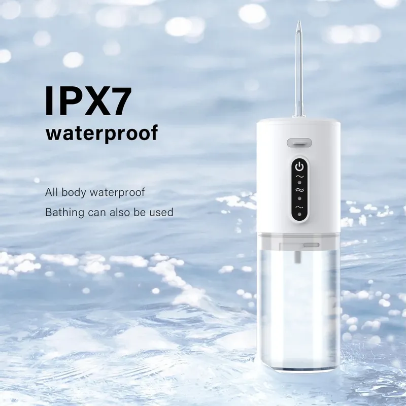 Portable Cordless Electric Water Flosser with 5 Jet Tips & 3 Modes - Rechargeable Oral Irrigator with 280ml Water Tank