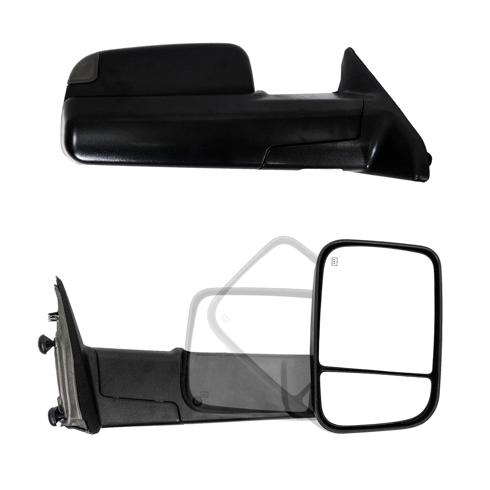 Power Folding Towing Mirrors for 2010-18 Dodge Ram & 2019-23 Ram 1500 Classic/Warlock