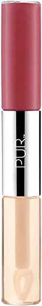 PÜR 4-in-1 Lip Duo - Lip Gloss Matte Lipstick - All Day Lipstick For Long Wear Matte Lip Stain, Liquid Lipstick, & Daily Lip Moisturizing - Cruelty-Free, Vegan Lip Tint