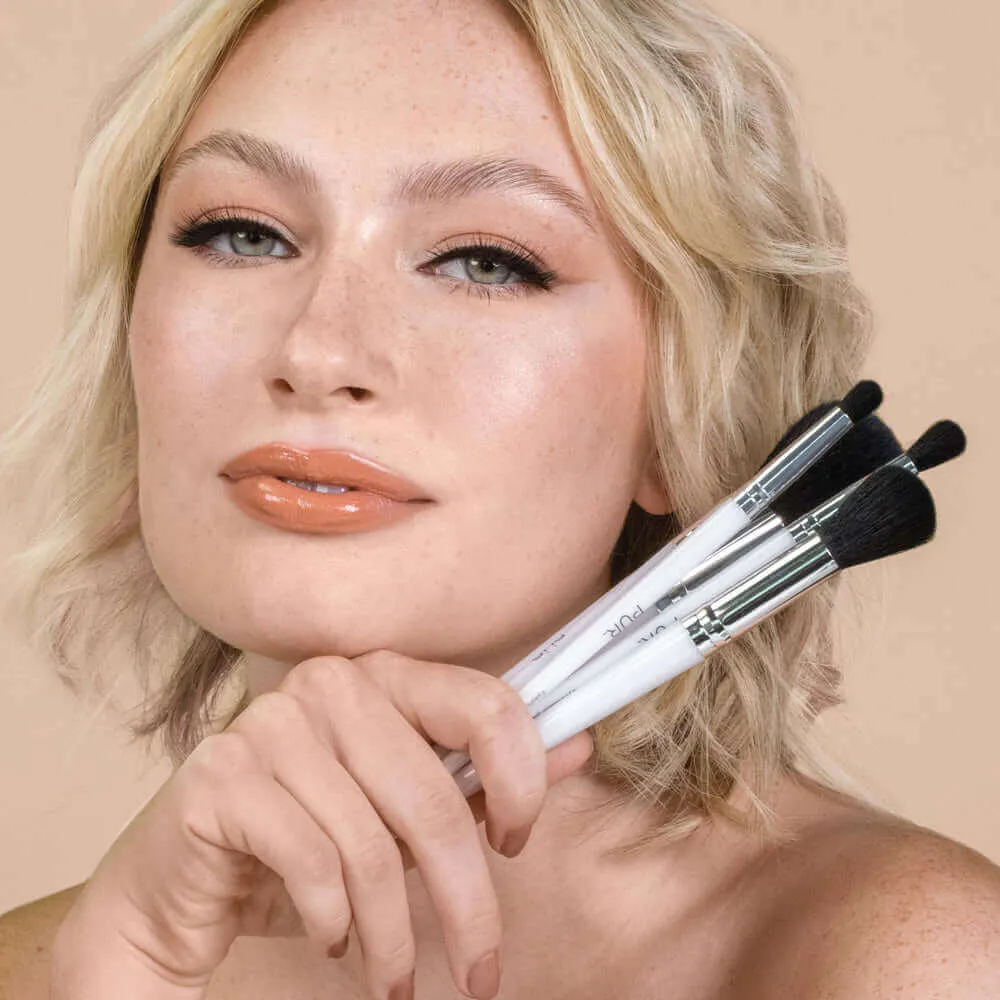PÜR x CARE 5-Piece Brush Set with Holder