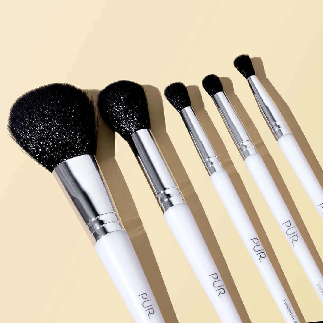PÜR x CARE 5-Piece Brush Set with Holder