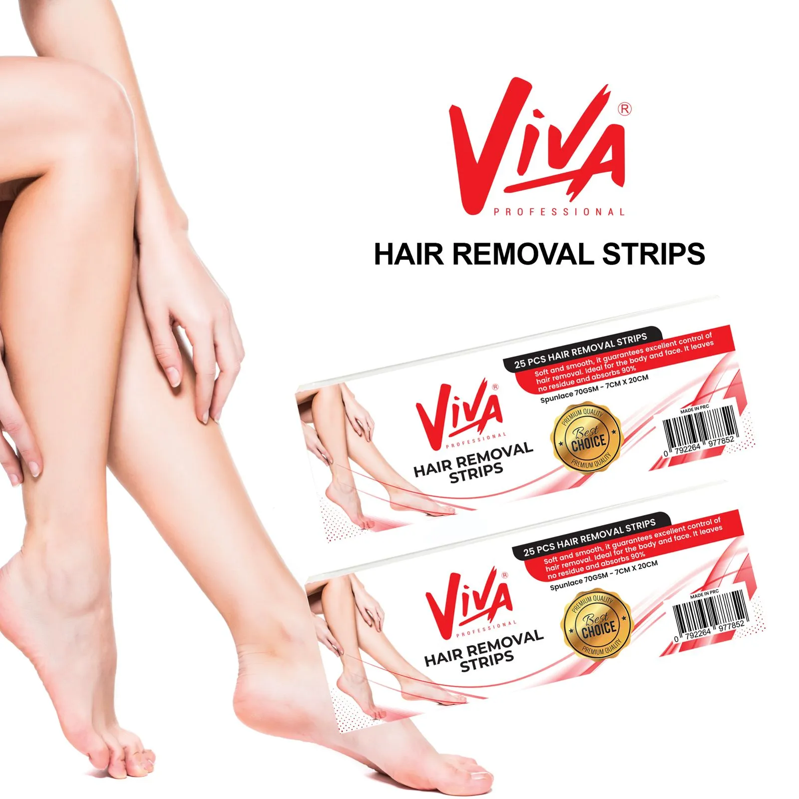 Professional Paper Non-Woven Wax Strips for Hair Removal 25 Pieces Viva