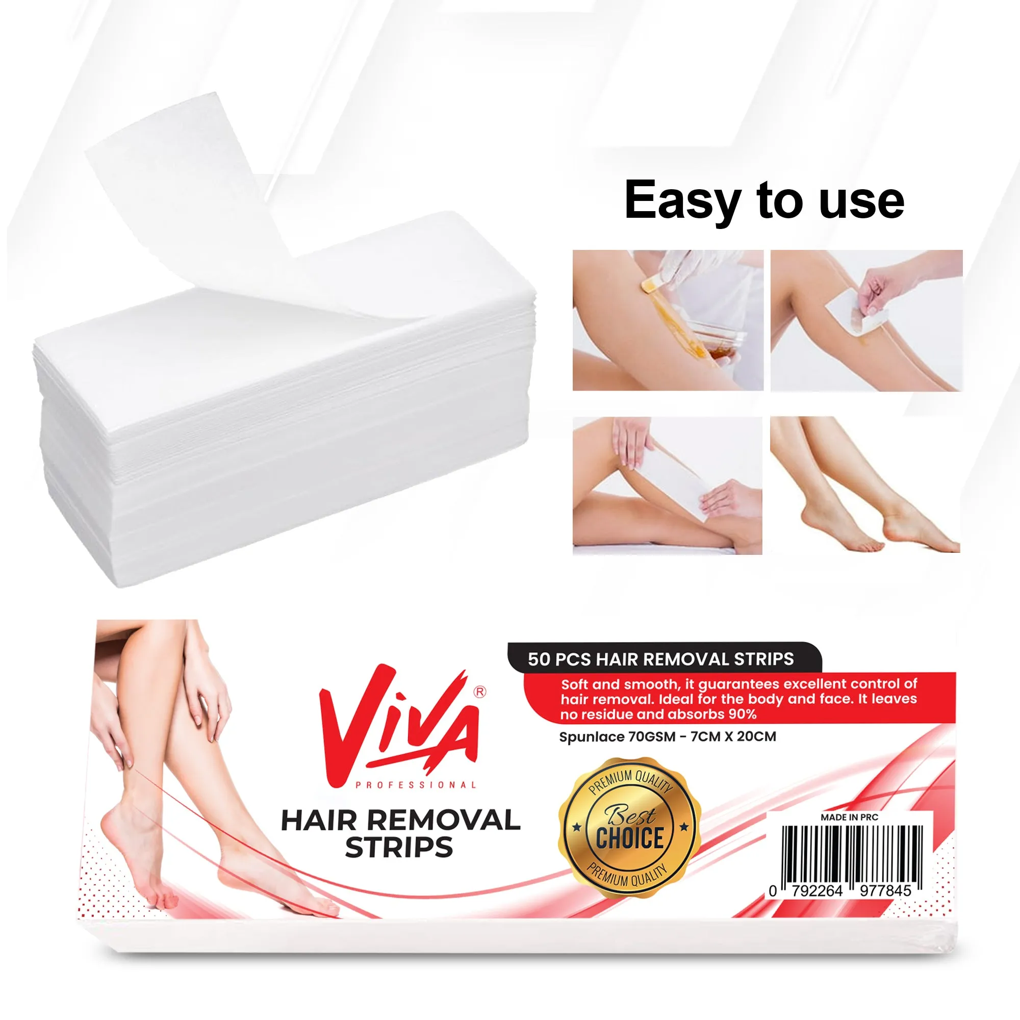 Professional Paper Non-Woven Wax Strips for Hair Removal 50 Pieces Viva