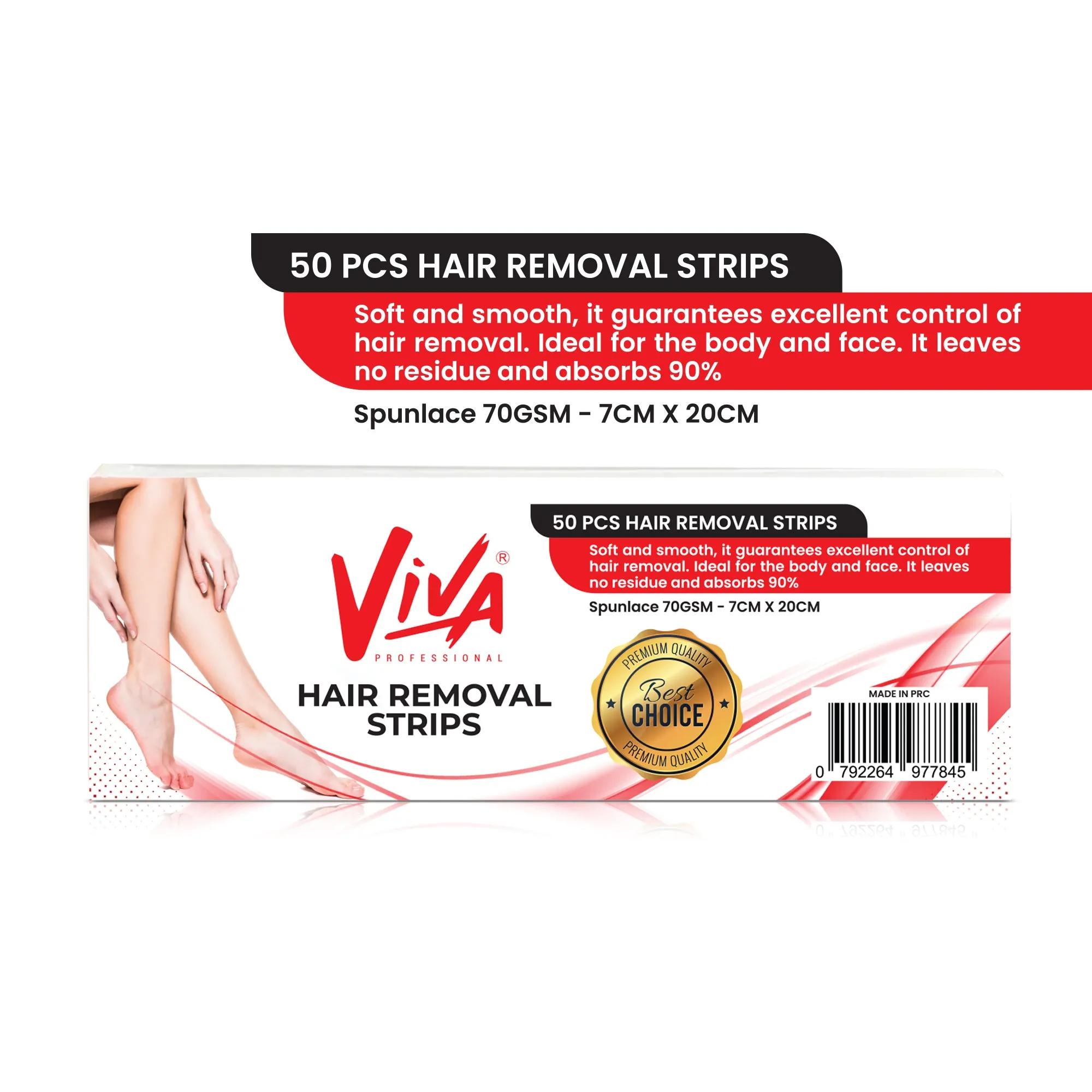 Professional Paper Non-Woven Wax Strips for Hair Removal 50 Pieces Viva