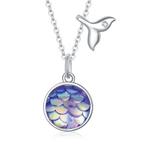 Purple Mermaid Heart & Round Jewelry Set
