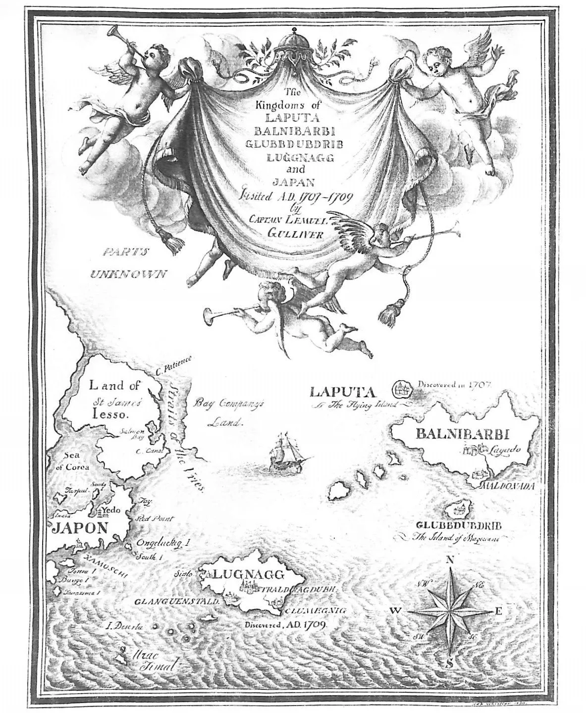 "Engravings By Rex Whistler For Jonathan Swift's Gulliver's Travels" 1971 SWIFT, Jonathan