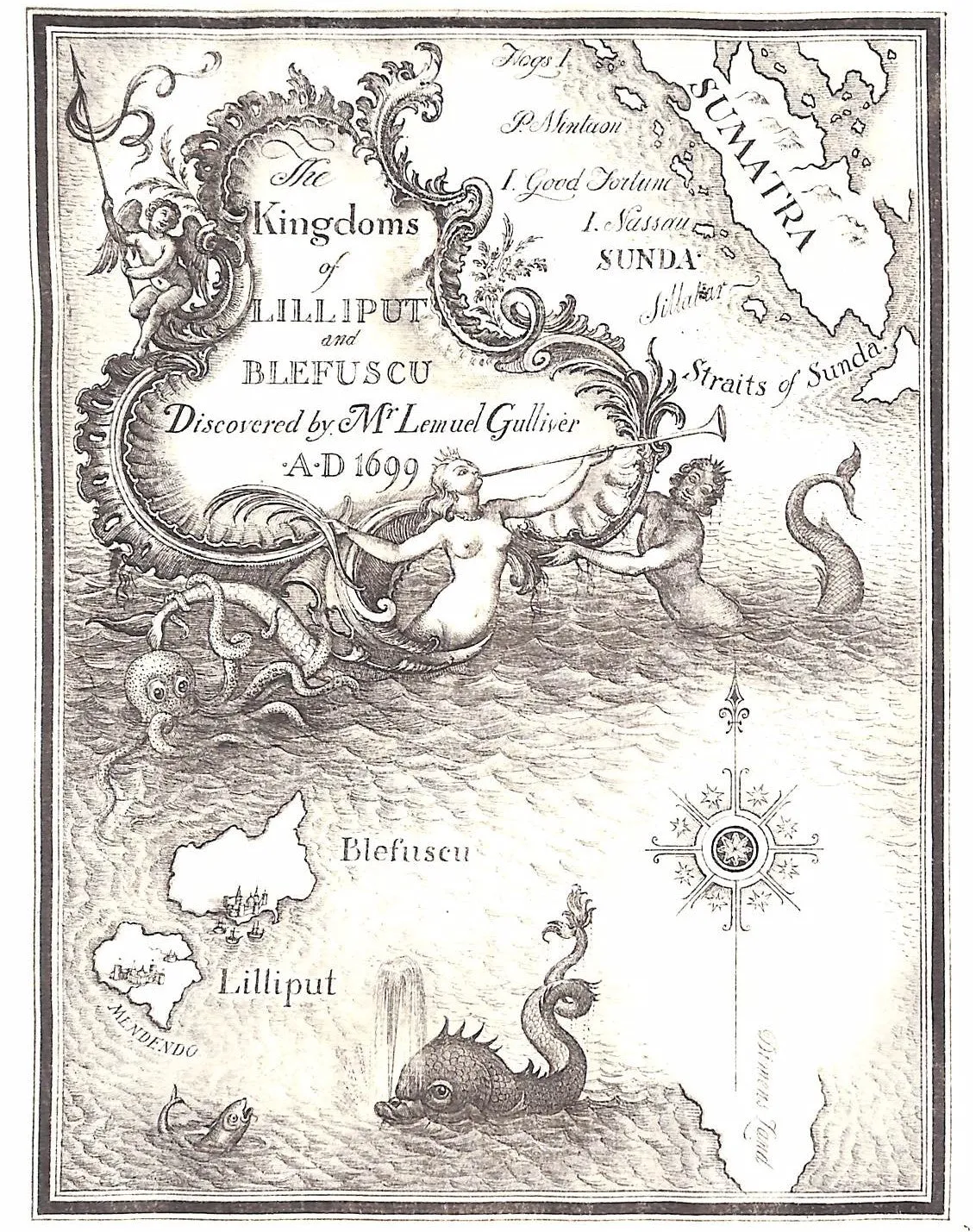 "Engravings By Rex Whistler For Jonathan Swift's Gulliver's Travels" 1971 SWIFT, Jonathan