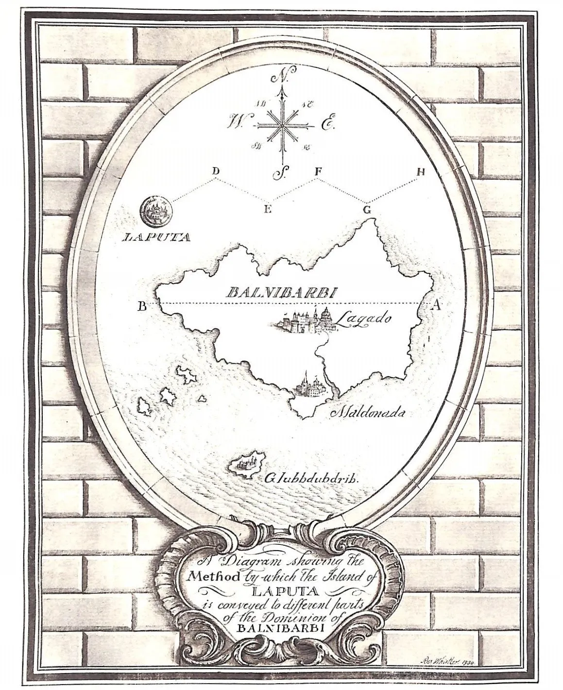 "Engravings By Rex Whistler For Jonathan Swift's Gulliver's Travels" 1971 SWIFT, Jonathan