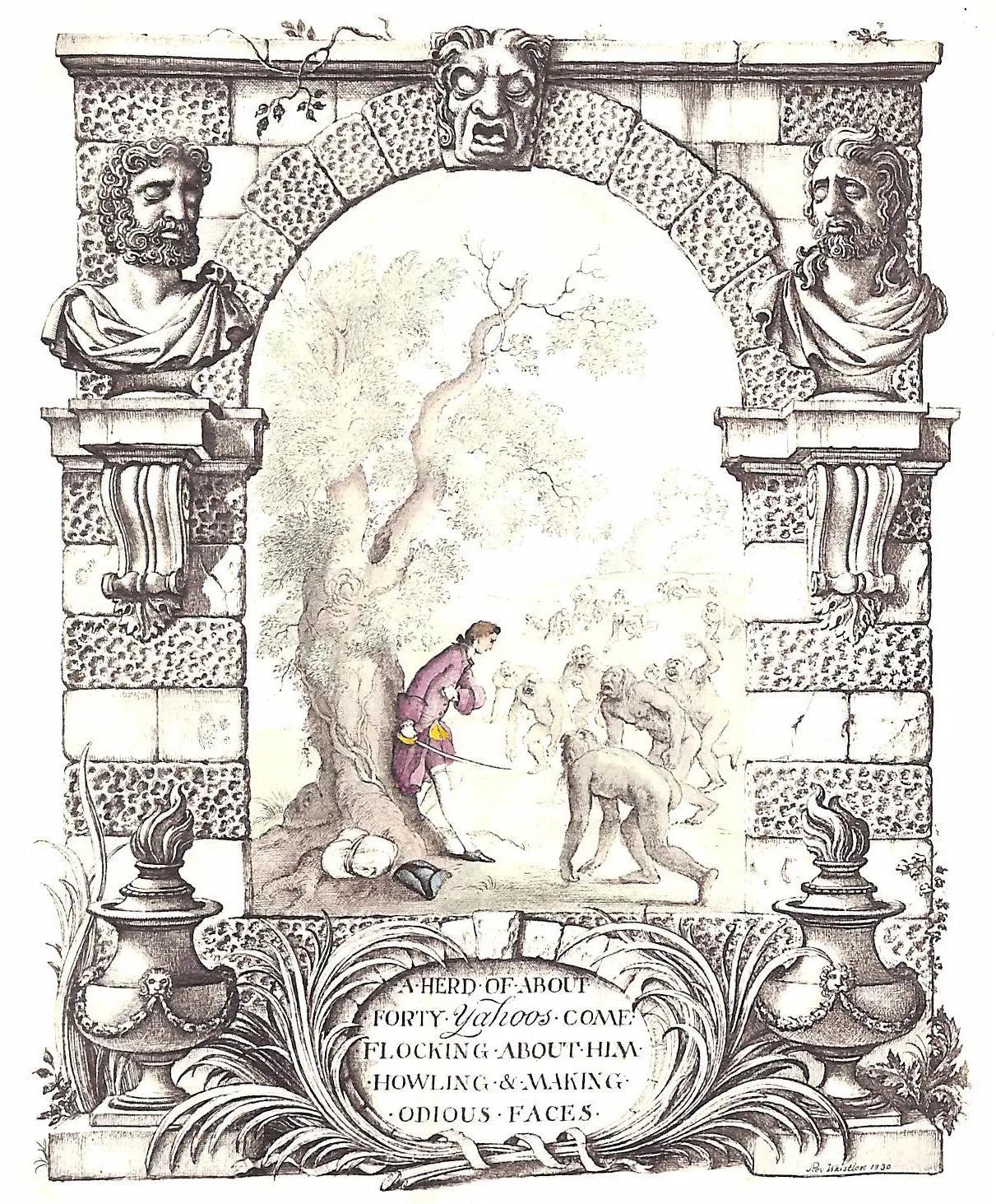 "Engravings By Rex Whistler For Jonathan Swift's Gulliver's Travels" 1971 SWIFT, Jonathan