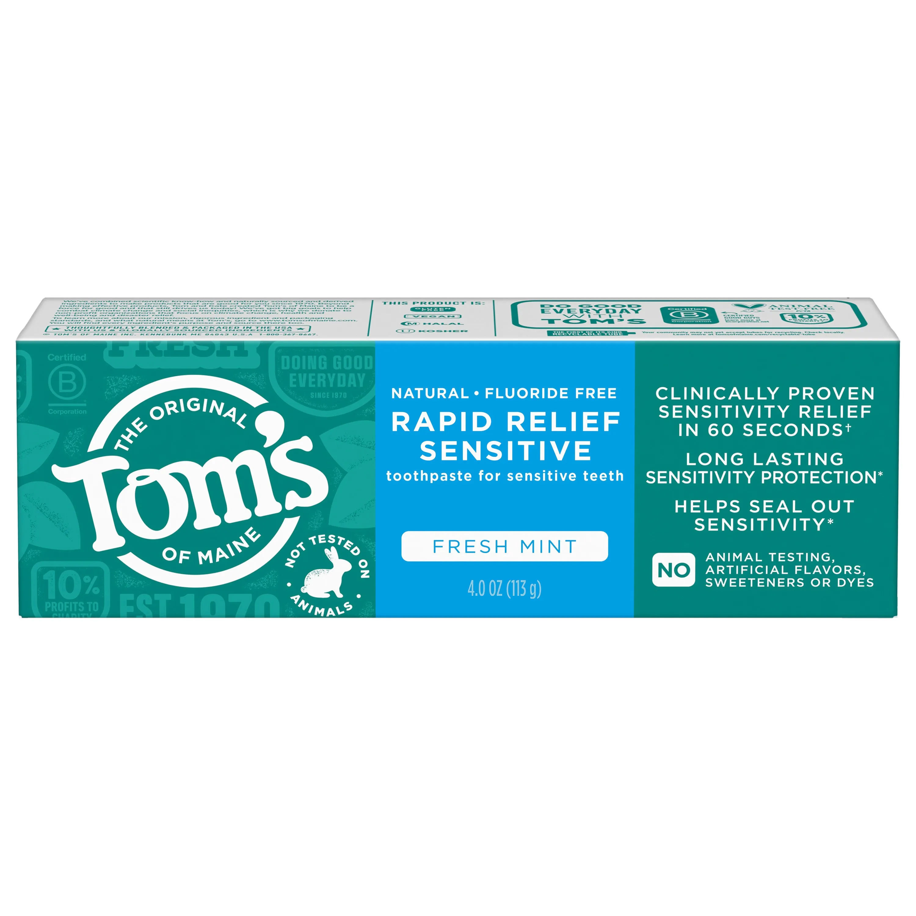 Rapid Relief Sensitive Fluoride-Free Toothpaste