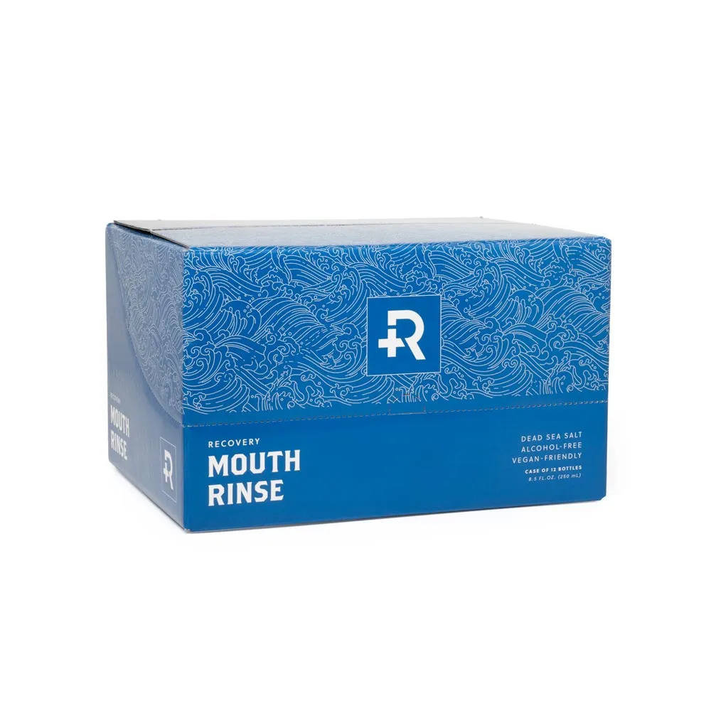 Recovery Aftercare Sea Salt Mouth Rinse — Alcohol Free Oral Piercing Aftercare — Case of 12 8oz Bottles