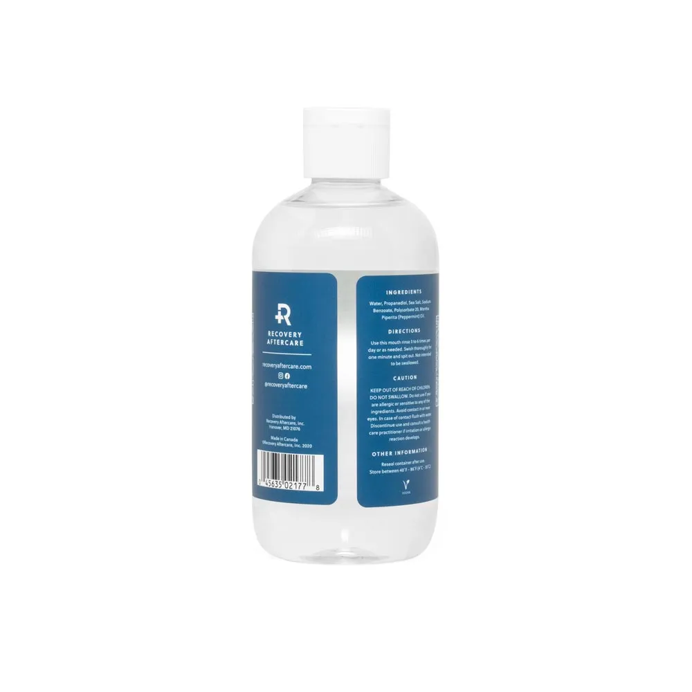 Recovery Aftercare Sea Salt Mouth Rinse — Alcohol Free Oral Piercing Aftercare — Case of 12 8oz Bottles