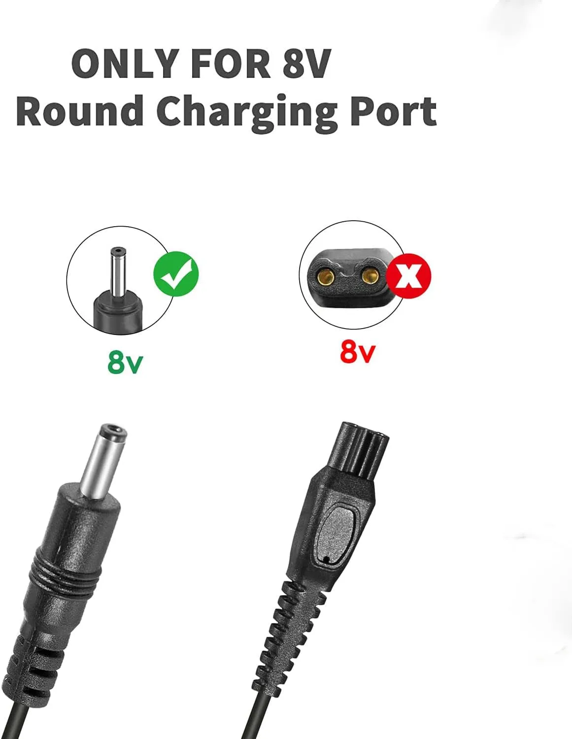 Replacement Charger for Philips Norelco HQ840 Multigroom Series 3000 MG3750 MG3750/50 MG3750/10 MG3750/60 MG3760 MG3760/50 Power Supply Charging Cord 8V
