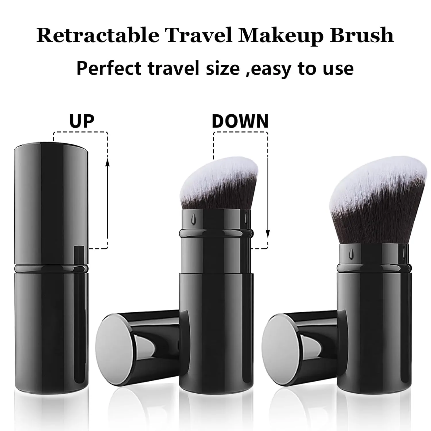 Retractable Makeup Brush, 2 Pack Travel