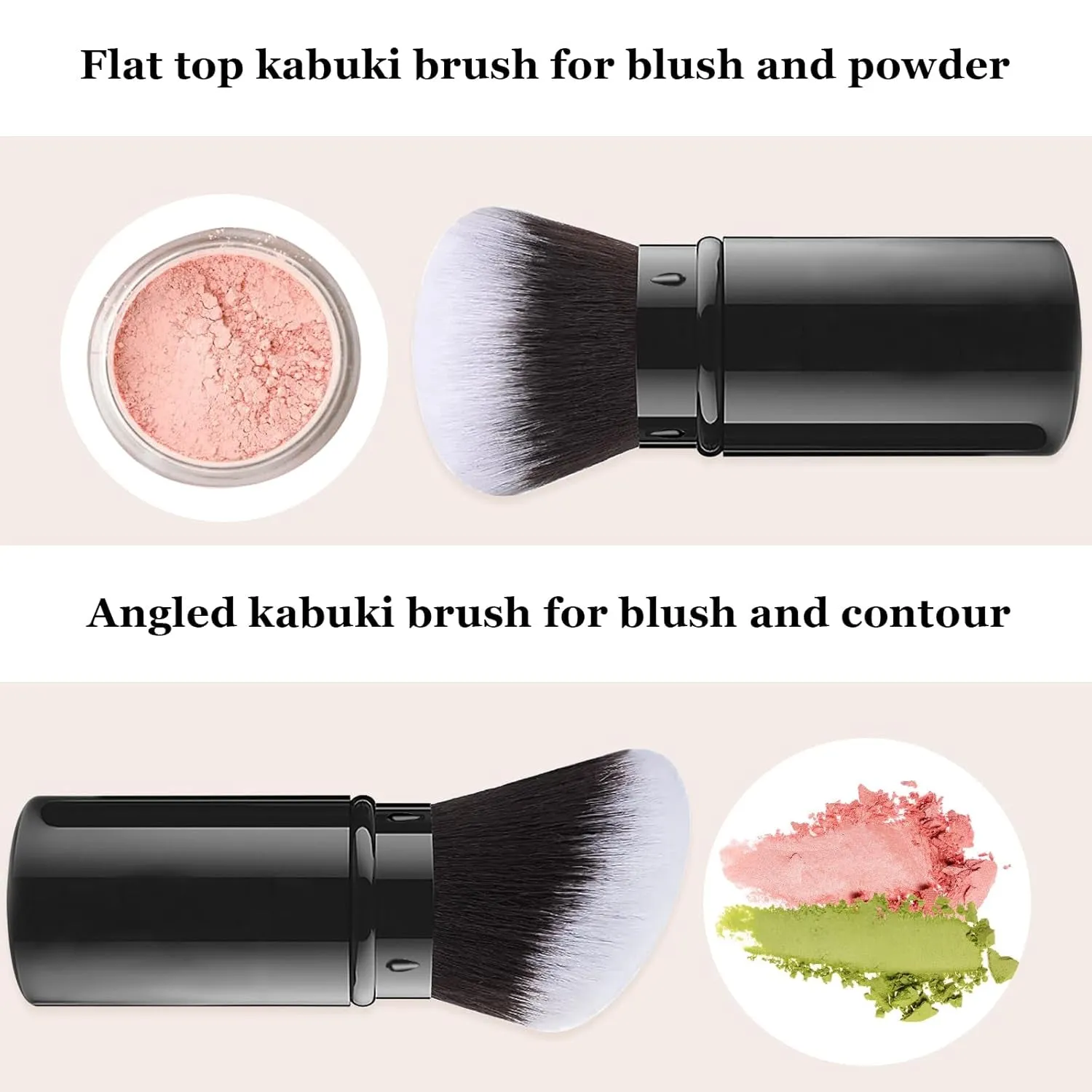 Retractable Makeup Brush, 2 Pack Travel