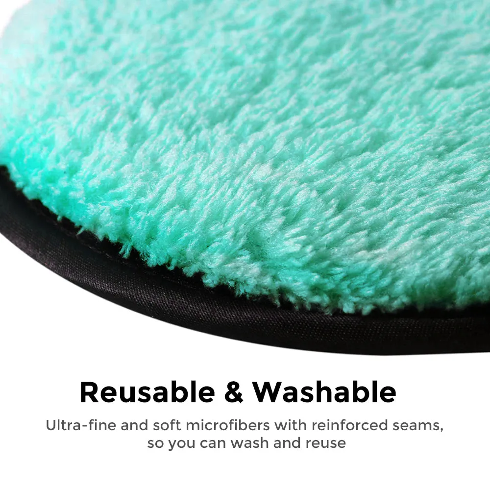 Reusable Soft Makeup Remover Pads for All Skin- 3 pack Microfiber Face Rounds Wipes Heavy Mascara Eye Shadow Facial Cleansing Puffs Foundation