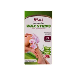 Rivaj-Hair Removing Body Wax Strips-Aloe Vera & Lotus Flower-20wax strips