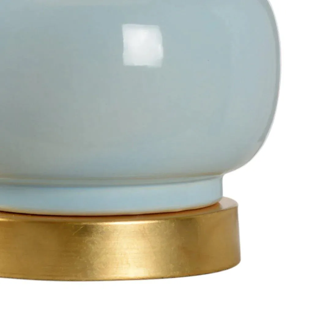Robin's Egg Blue Modern Gourd Table Lamp