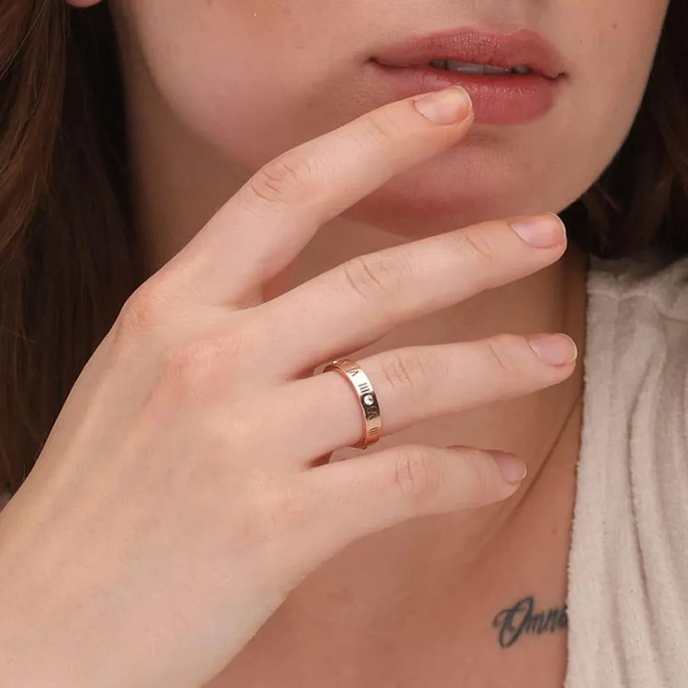 Roman Numericals Ring - Sizes Available (Select From Drop Down)
