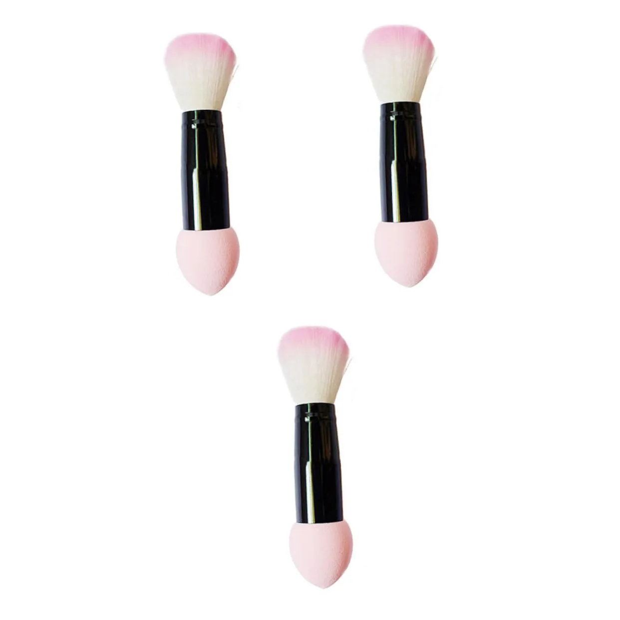 SAFIGLE 3pcs Double Sided Makeup Brush for Foundation Blush Bristles Comfortable Grip for Blending Buffing for Cosmetics Application