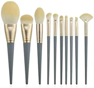 SCDZS 10pcs Makeup Brushes Set Powder Blush Foundation Contour Eyeshadow Highlighter Crease Eyebrow Detail Eye Brush