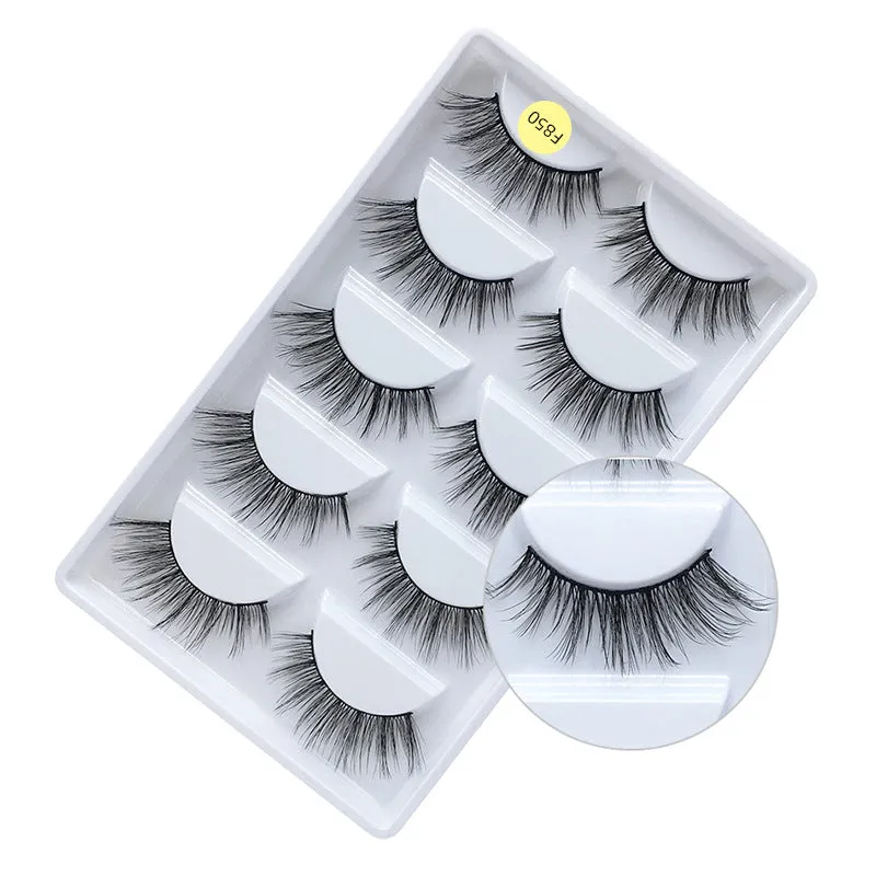 SEALBEER False Eyelashes Natural Thick 5 Pairs Mixed EyelashesPiece Mink Hair Eyelashes