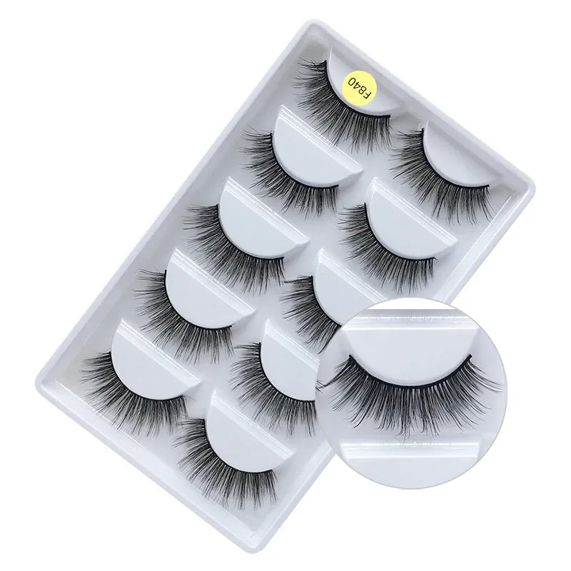 SEALBEER False Eyelashes Natural Thick 5 Pairs Mixed EyelashesPiece Mink Hair Eyelashes