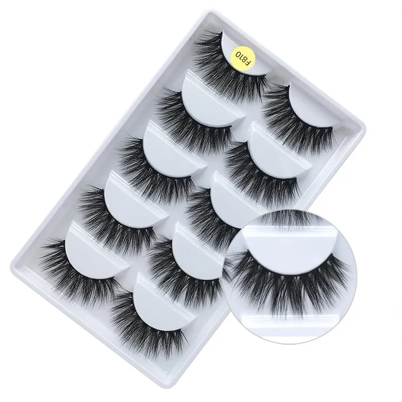 SEALBEER False Eyelashes Natural Thick 5 Pairs Mixed EyelashesPiece Mink Hair Eyelashes