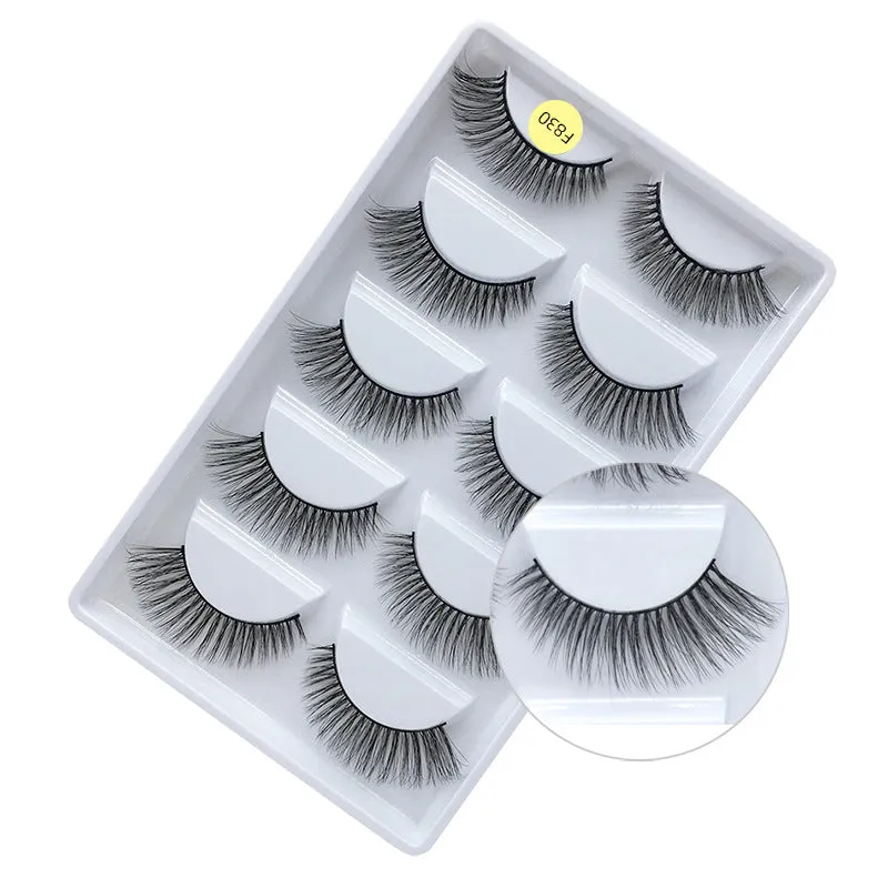 SEALBEER False Eyelashes Natural Thick 5 Pairs Mixed EyelashesPiece Mink Hair Eyelashes