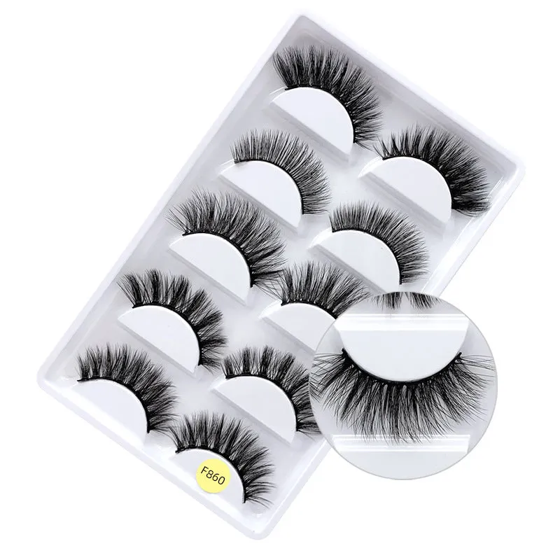 SEALBEER False Eyelashes Natural Thick 5 Pairs Mixed EyelashesPiece Mink Hair Eyelashes