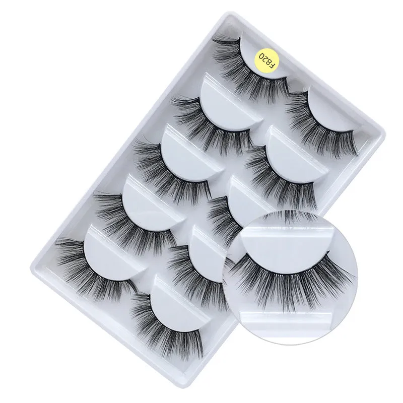 SEALBEER False Eyelashes Natural Thick 5 Pairs Mixed EyelashesPiece Mink Hair Eyelashes