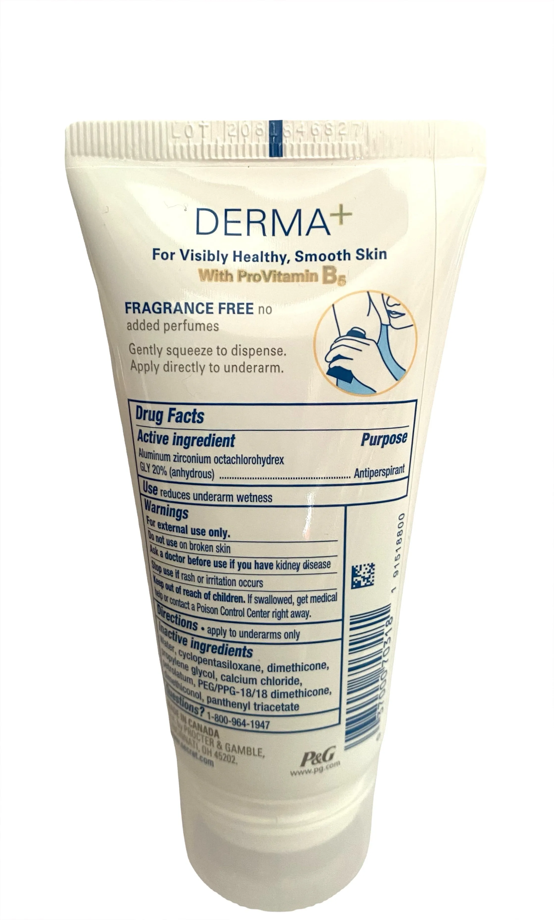 Secret DERMA  ANTIPERSPIRANT APDO STICKS CLEAR GEL Tube Fragrance-Free