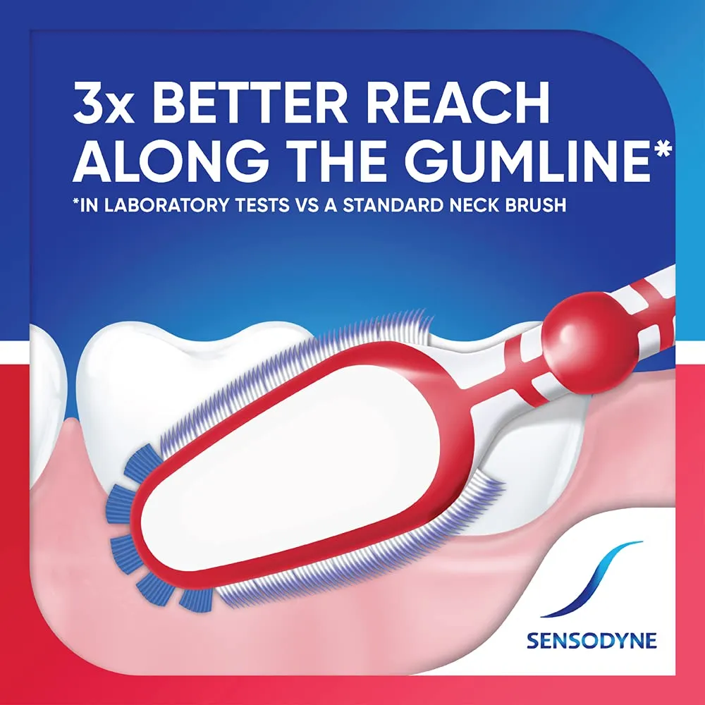 Sensodyne Sensitivity & Gum Manual Toothbrush for adults with Soft Bristles & Duoflex Neck, 3pcs Pack