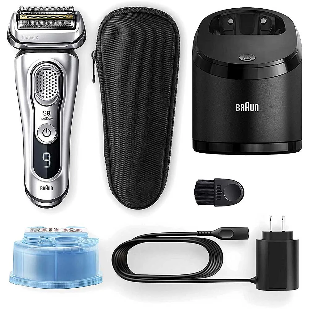 Series 9 Electric Shaver With Precision Trimmer, Rechargeable, Wet & Dry Foil Shaver, Clean & Charge Station & Travel Case