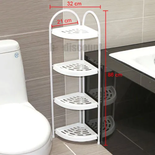 Shower Corner Shelf White Caddy Bathroom Shelves Organiser Bath Storage Rack 4