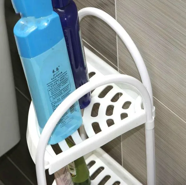 Shower Corner Shelf White Caddy Bathroom Shelves Organiser Bath Storage Rack 4