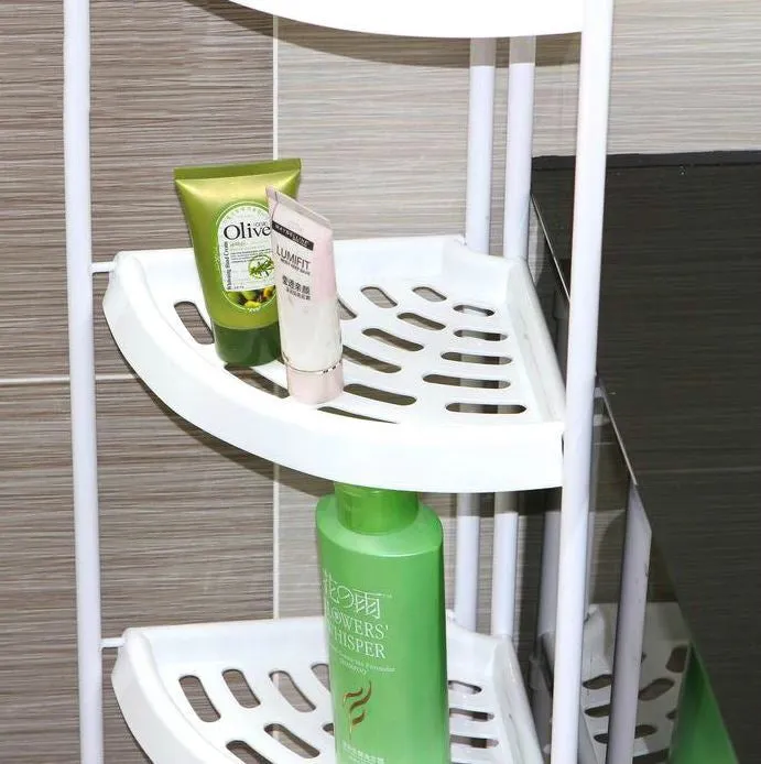 Shower Corner Shelf White Caddy Bathroom Shelves Organiser Bath Storage Rack 4