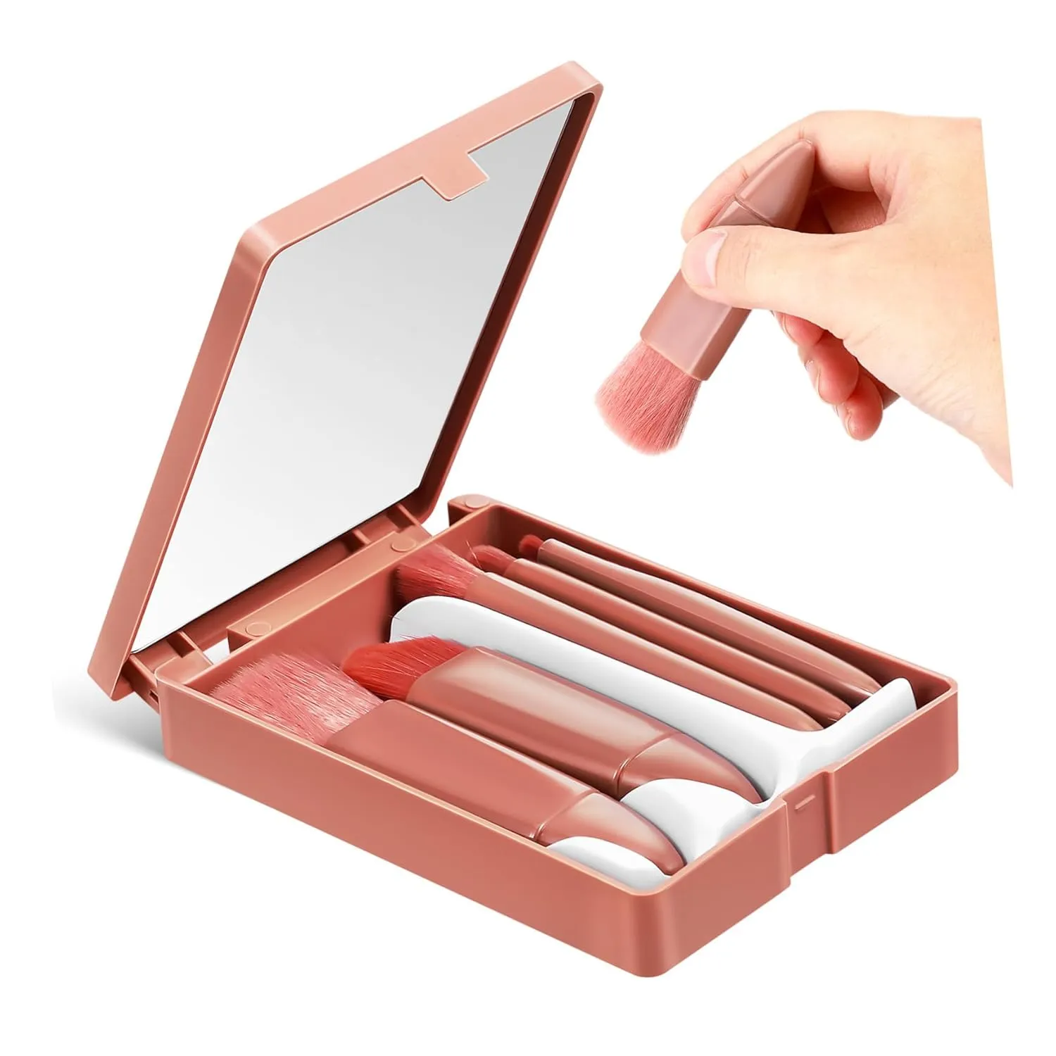 SOIMISS 1 Set Portable Makeup Brush Foundation Eye Shadow and Powder Applicators with Soft Bristles for Effortless Application Travel Companion for Beauty Enthusiasts