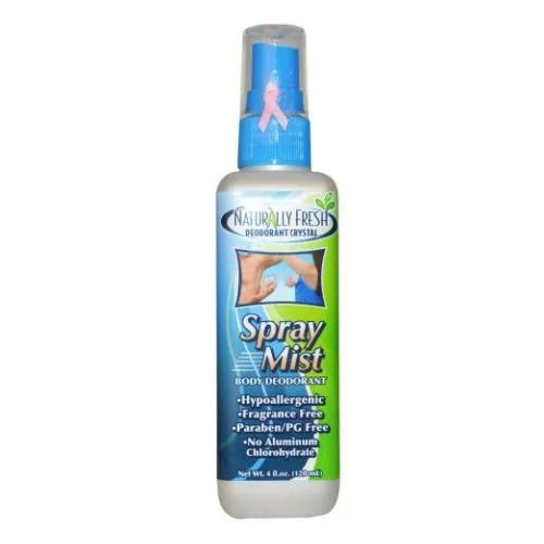 Spray Mist Body Deodorant Fragrance Free, 4 OZ By Naturally Fresh